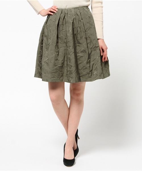 LIMITLESS LUXURY（リミットレスラグジュアリー）の「JQメモリータックスカート◆（スカート・レディース・ブラック/カーキ/ホワイト・34/36）」の3枚目の写真