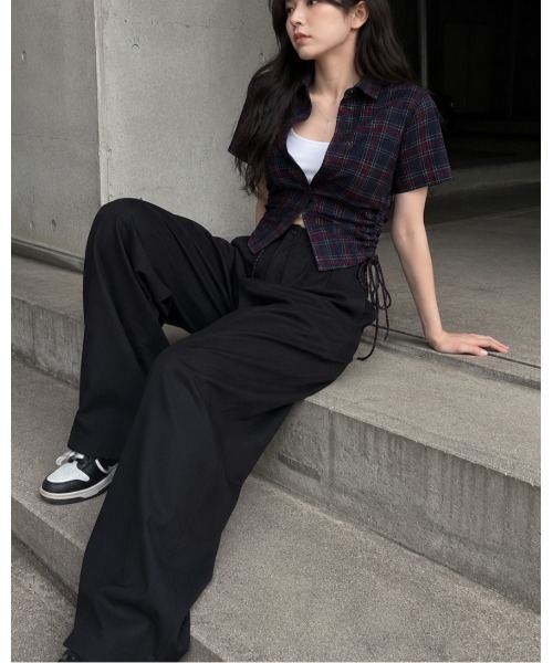 FAZVY(ファズビー)の「チェック柄半袖シャツ(シャツ/ブラウス・レディース・ホワイト/ネイビー・M/S)」の14枚目の写真