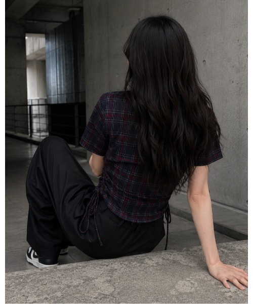 FAZVY(ファズビー)の「チェック柄半袖シャツ(シャツ/ブラウス・レディース・ホワイト/ネイビー・M/S)」の15枚目の写真