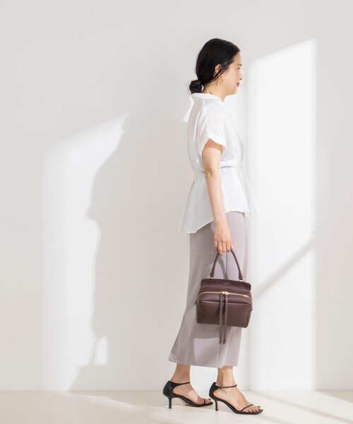 NOLLEY’S Sophi(ノーリーズソフィ)の「ウォッシャブルウエストタックスキッパー(シャツ/ブラウス・レディース・サックスブルー/ダークブラウン/オフホワイト/ブルー系その他6・38)」の10枚目の写真