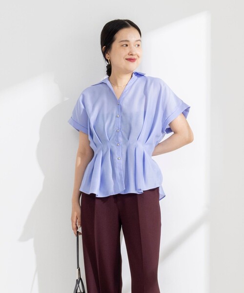 NOLLEY’S Sophi(ノーリーズソフィ)の「ウォッシャブルウエストタックスキッパー(シャツ/ブラウス・レディース・サックスブルー/ダークブラウン/オフホワイト/ブルー系その他6・38)」の15枚目の写真