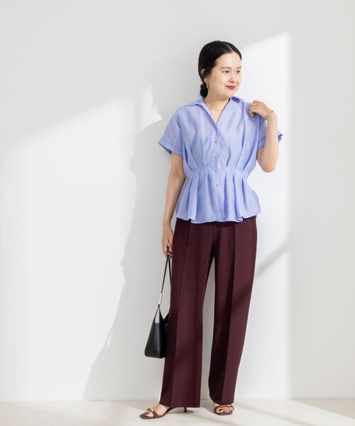 NOLLEY’S Sophi(ノーリーズソフィ)の「ウォッシャブルウエストタックスキッパー(シャツ/ブラウス・レディース・サックスブルー/ダークブラウン/オフホワイト/ブルー系その他6・38)」の17枚目の写真