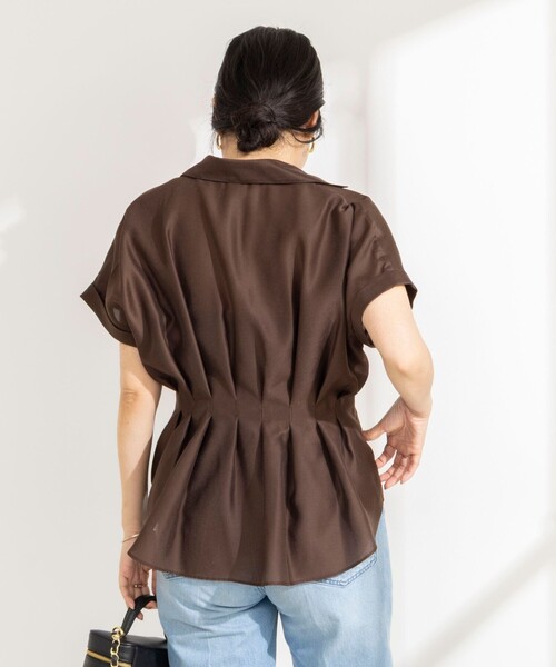 NOLLEY’S Sophi(ノーリーズソフィ)の「ウォッシャブルウエストタックスキッパー(シャツ/ブラウス・レディース・サックスブルー/ダークブラウン/オフホワイト/ブルー系その他6・38)」の9枚目の写真
