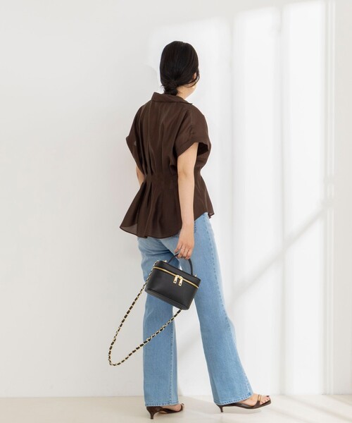 NOLLEY’S Sophi(ノーリーズソフィ)の「ウォッシャブルウエストタックスキッパー(シャツ/ブラウス・レディース・サックスブルー/ダークブラウン/オフホワイト/ブルー系その他6・38)」の15枚目の写真