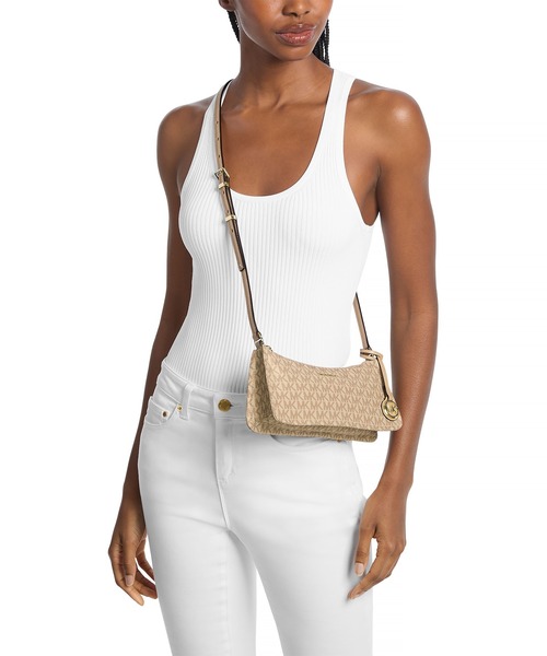 MICHAEL KORS（マイケルコース）の「ZADIE EW トップジップ クロスボディ スモール（ショルダーバッグ・レディース・ベージュ系・FREE）」の4枚目の写真