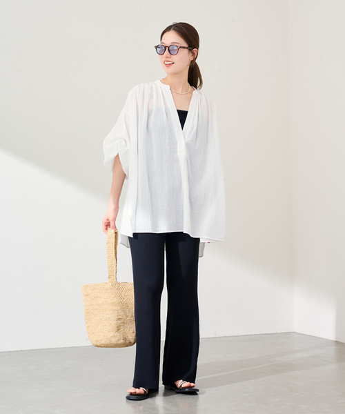 EMILY WEEK（エミリーウィーク）の「《WEB限定/追加》EMILY WEEK×FRAMeWORK コラボニットパンツ（その他パンツ・レディース・ブラウン/ブラック・36/38）」の9枚目の写真