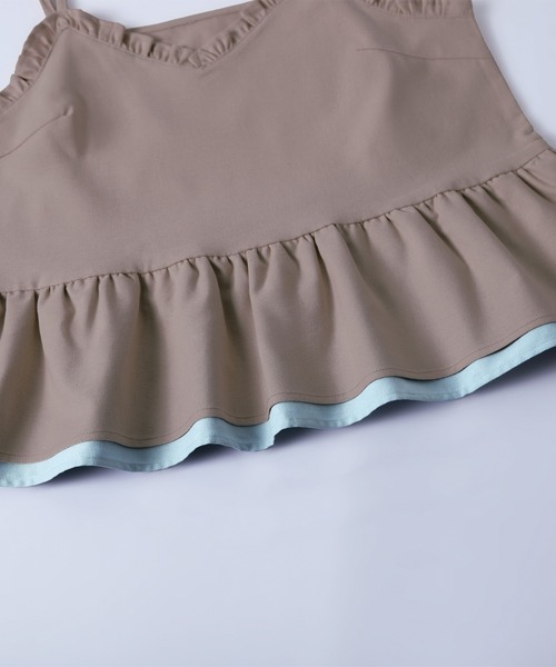 AMELY(エミリー)の「配色フリルペプラムセットアップ(セットアップ・レディース・ネイビー/カーキ/モカ・フリー)」の14枚目の写真