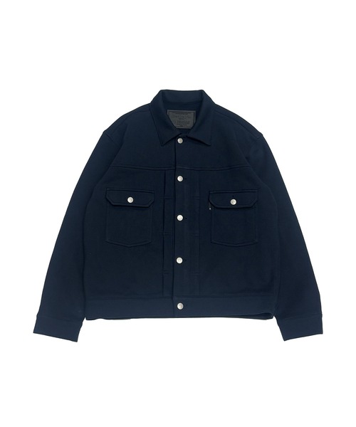 Russell Athletic(ラッセルアスレティック)の「RUSSELL ATHLETIC / ラッセルアスレティック × BerBerJin / ベルベルジン Pro Cotton & Loopback Terry Sweat Trucker Jacket プロ コットン&ループバック テリー スウェット トラッカー ジャケット ライトアウター メンズ レディース 2026年 秋 秋服(ブルゾン・メンズ・ブラック/グレー/ネイビー・L/XL/M)」の3枚目の写真