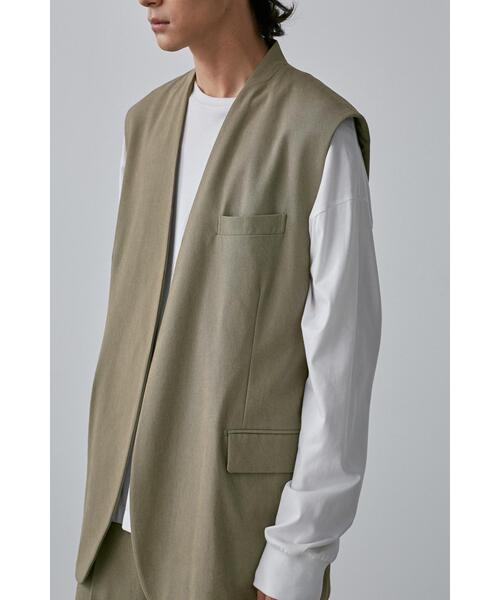 YLEVE（イレーヴ）の「YLEVE / COTTON VOILE GABARDINE NIDOM N/S JK（テーラードジャケット・メンズ・カーキ・4/3）」の4枚目の写真