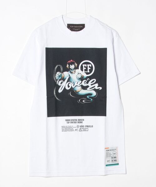 ROYAL FLASH(ロイヤルフラッシュ)の「FLIP FANTASIA/フリップ・ファンタジア/GRAFFITI LETTER/Blueman(Tシャツ/カットソー・メンズ・ホワイト・M)」の1枚目の写真