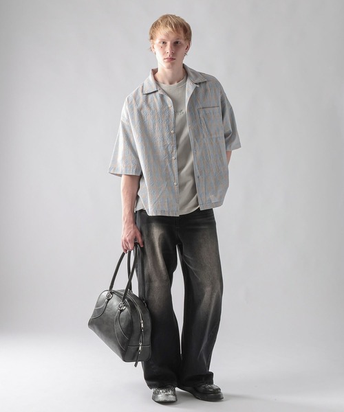 ajouter flow(アジューテフロー)の「【ajouter flow】Seersucker check shirt(シャツ/ブラウス・メンズ・ライトブルー/ブラック・LARGE/MEDIUM)」の6枚目の写真