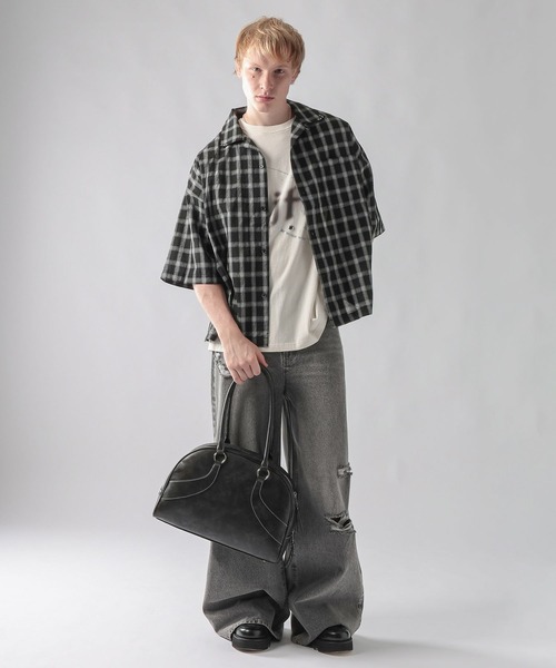 ajouter flow(アジューテフロー)の「【ajouter flow】Seersucker check shirt(シャツ/ブラウス・メンズ・ライトブルー/ブラック・LARGE/MEDIUM)」の15枚目の写真