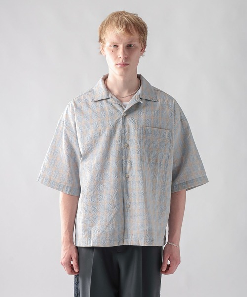 ajouter flow(アジューテフロー)の「【ajouter flow】Seersucker check shirt(シャツ/ブラウス・メンズ・ライトブルー/ブラック・LARGE/MEDIUM)」の21枚目の写真
