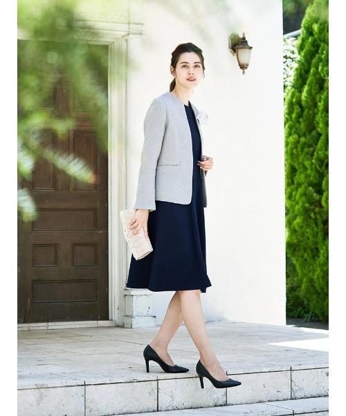 Perfect Suit FActory(パーフェクトスーツファクトリー)の「バックサテンジョーゼット ワンピース(ワンピース・レディース・ネイビー・M/L/SS)」の10枚目の写真