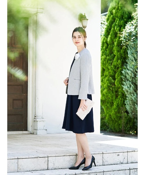 Perfect Suit FActory(パーフェクトスーツファクトリー)の「バックサテンジョーゼット ワンピース(ワンピース・レディース・ネイビー・M/L/SS)」の11枚目の写真