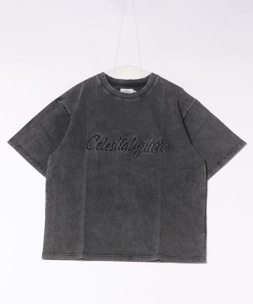 ARCHIVER(アーカイバ)の「/ATELANE/硫化染 トラ刺繍、ロゴ エンボス、S/S TEE(Tシャツ/カットソー・メンズ・ブラック系・LARGE)」の1枚目の写真
