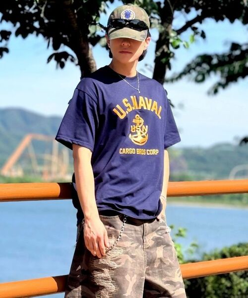CARGOBROS（カーゴブロス）の「USNマリン半袖Tシャツ（ネイビー/ホワイト）（Tシャツ/カットソー・メンズ・その他・SMALL/MEDIUM/LARGE/X-LARGE/2XL）」の7枚目の写真