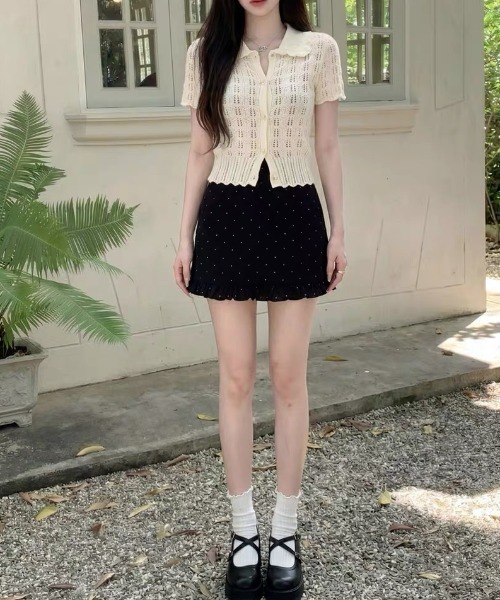 ViViDAY(ビビデー)の「透けニットショートトップス(ニット/セーター・レディース・アイボリー・M)」の9枚目の写真