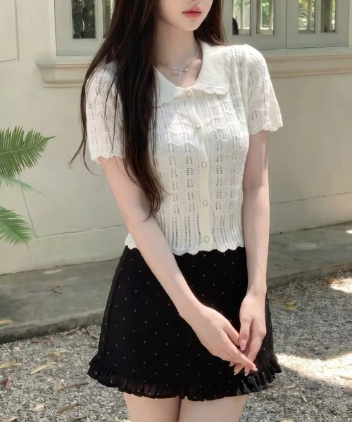 ViViDAY(ビビデー)の「透けニットショートトップス(ニット/セーター・レディース・アイボリー・M)」の10枚目の写真