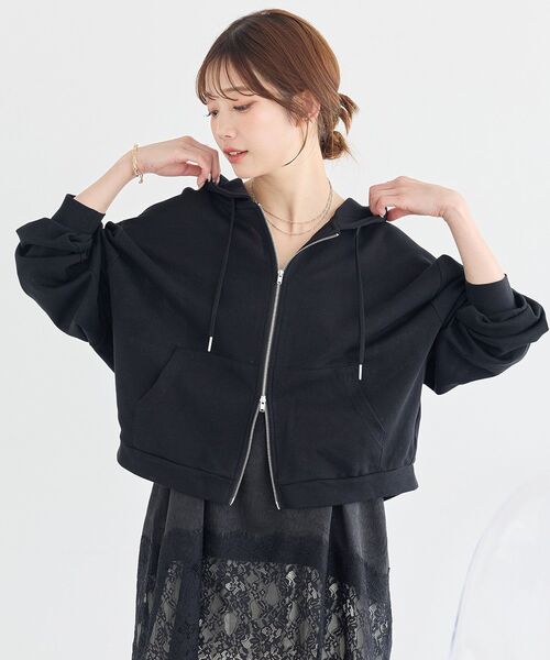 earth music&ecology(アースミュージックアンドエコロジー)の「シアーダンボールフーディーパーカー(パーカー・レディース・ブラウン/杢グレー/ブラック・FREE)」の10枚目の写真