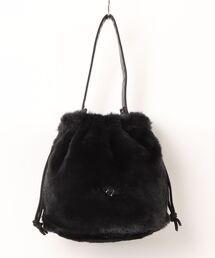 【1PIU1UGUALE3 RELAX】FUR DRAWSTRING BAG