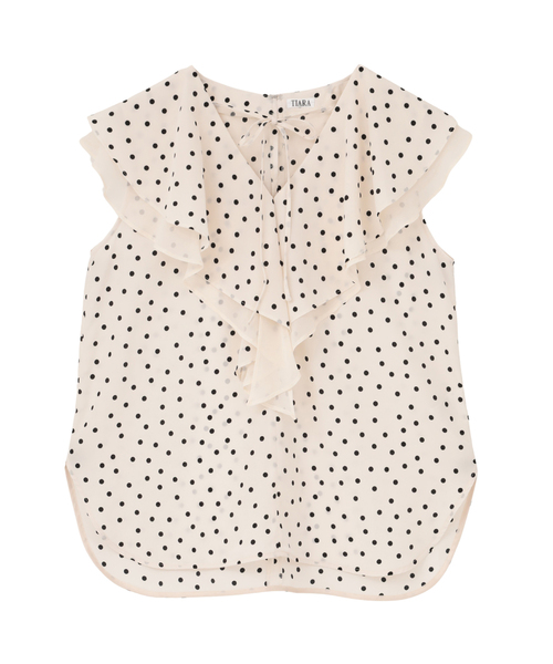 Tiara(ティアラ)の「シフォンコンビドットブラウス(セットアップ可)(シャツ/ブラウス・レディース・ブラック/ホワイト・FREE)」の22枚目の写真