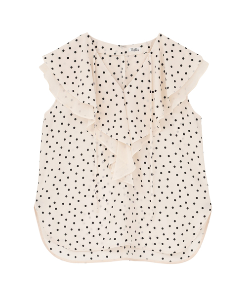 Tiara(ティアラ)の「シフォンコンビドットブラウス(セットアップ可)(シャツ/ブラウス・レディース・ブラック/ホワイト・FREE)」の10枚目の写真