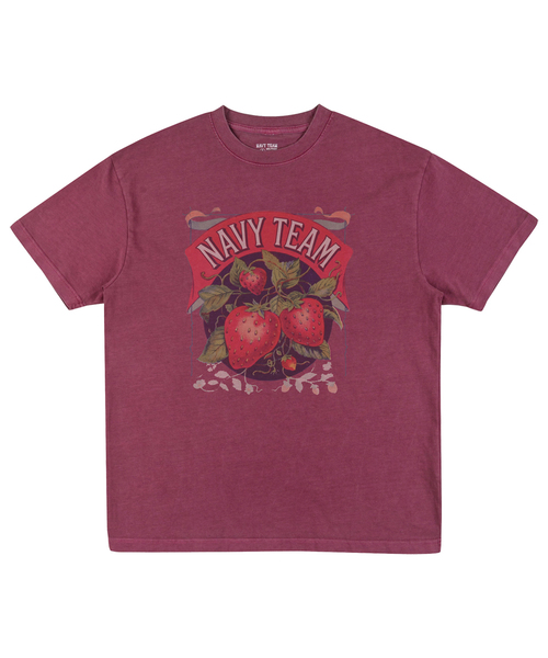 NAVYTEAM(ネイビーチーム)の「ストロベリーピグメント半袖Tシャツ(4色)(Tシャツ/カットソー・レディース・チャコールグレー/ブルー/バーガンディー/ブラウン・SMALL/MEDIUM/LARGE/X-LARGE)」の4枚目の写真