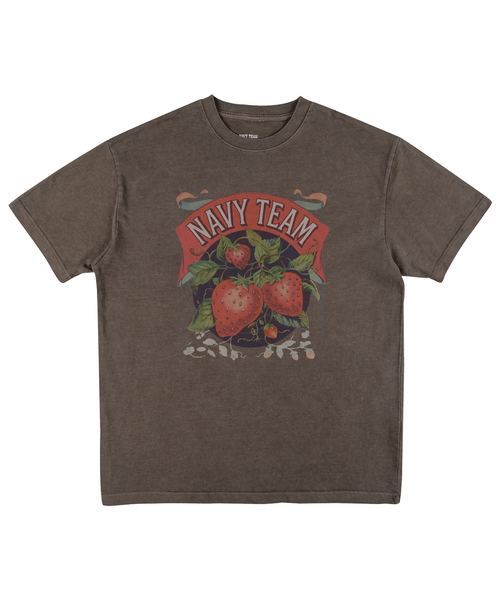NAVYTEAM(ネイビーチーム)の「ストロベリーピグメント半袖Tシャツ(4色)(Tシャツ/カットソー・レディース・チャコールグレー/ブルー/バーガンディー/ブラウン・SMALL/MEDIUM/LARGE/X-LARGE)」の2枚目の写真