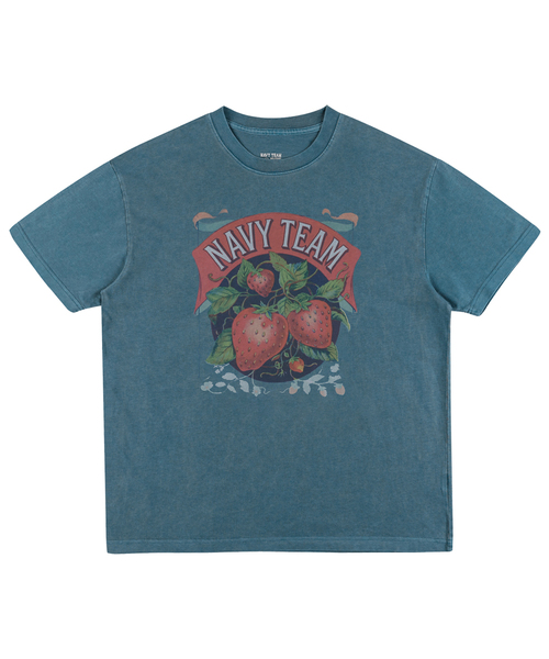 NAVYTEAM(ネイビーチーム)の「ストロベリーピグメント半袖Tシャツ(4色)(Tシャツ/カットソー・レディース・チャコールグレー/ブルー/バーガンディー/ブラウン・SMALL/MEDIUM/LARGE/X-LARGE)」の3枚目の写真