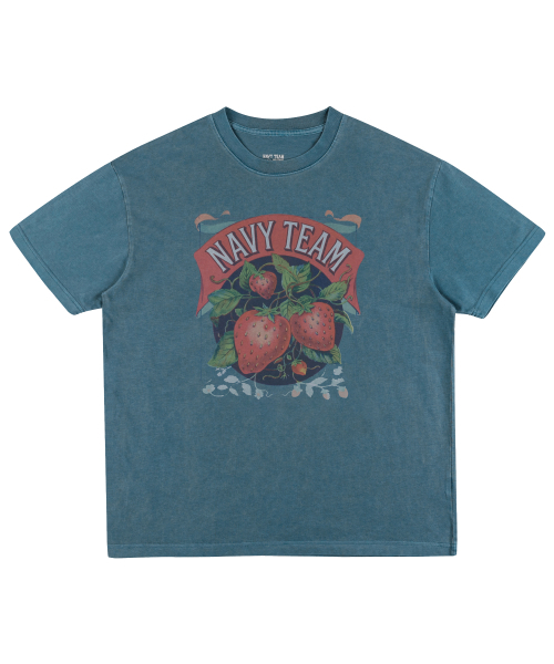NAVYTEAM(ネイビーチーム)の「ストロベリーピグメント半袖Tシャツ(4色)(Tシャツ/カットソー・レディース・チャコールグレー/ブルー/バーガンディー/ブラウン・SMALL/MEDIUM/LARGE/X-LARGE)」の8枚目の写真