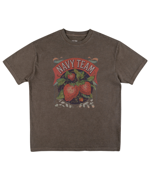 NAVYTEAM(ネイビーチーム)の「ストロベリーピグメント半袖Tシャツ(4色)(Tシャツ/カットソー・レディース・チャコールグレー/ブルー/バーガンディー/ブラウン・SMALL/MEDIUM/LARGE/X-LARGE)」の16枚目の写真