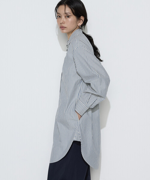 COMME CA Wardrobe（コムサワードローブ）の「〔 +サイズ 〕 タイプライター ストライプシャツ（シャツ/ブラウス・レディース・ブルー/グリーン・13号）」の14枚目の写真