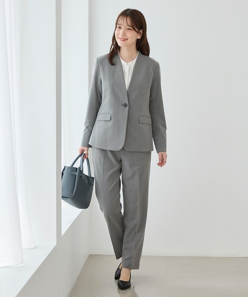 Honeys(ハニーズ)の「【ストレッチ・ウォッシャブル・イージーケア】カラーレスジャケット(ノーカラージャケット・レディース・杢グレー/ネイビー/ブラック/ブラウン系その他2・L/S/M/LL/3L)」の13枚目の写真
