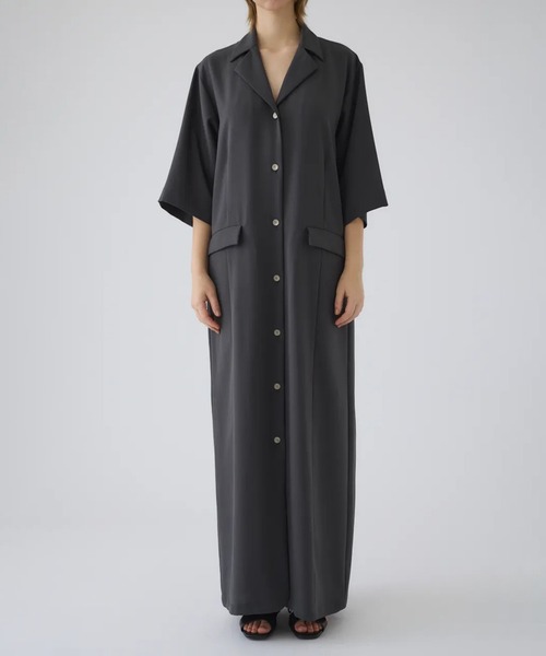 RIM.ARK(リムアーク)の「【RIM.ARK/リムアーク】Refreshing summer dress/リフレッシングサマードレス(シャツワンピース・レディース・ネイビー/ライトグレー・36/38)」の4枚目の写真