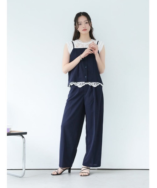 fifth(フィフス)の「【2点セット】ビスチェ×ワイドパンツ(セットアップ・レディース・ネイビー/ブラック・XS/M)」の1枚目の写真