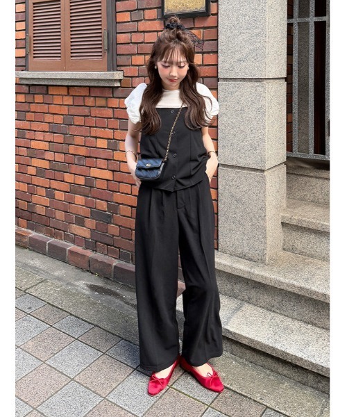 fifth(フィフス)の「【2点セット】ビスチェ×ワイドパンツ(セットアップ・レディース・ネイビー/ブラック・XS/M)」の2枚目の写真