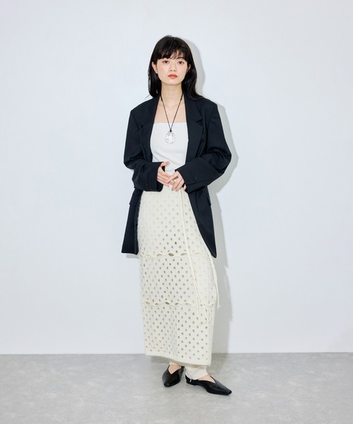 ADAM ET ROPE'（アダムエロペ）の「スクエアトゥフラットシューズ（パンプス・レディース・キナリ/ブラック・23/24.5/24/23.5）」の3枚目の写真