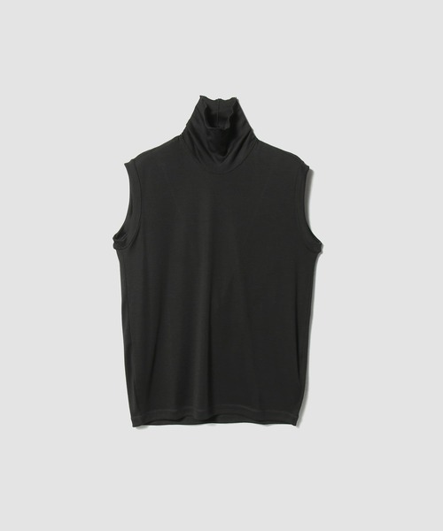 ESTNATION(エストネーション)の「GOOD PEOPLE GOOD STITCHING GOOD PRODUCT for ESTNATION / コンフォートハイネックウールTシャツ(タンクトップ・レディース・ブラック/アイボリー・FREE)」の2枚目の写真