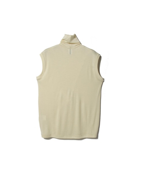 ESTNATION(エストネーション)の「GOOD PEOPLE GOOD STITCHING GOOD PRODUCT for ESTNATION / コンフォートハイネックウールTシャツ(タンクトップ・レディース・ブラック/アイボリー・FREE)」の4枚目の写真