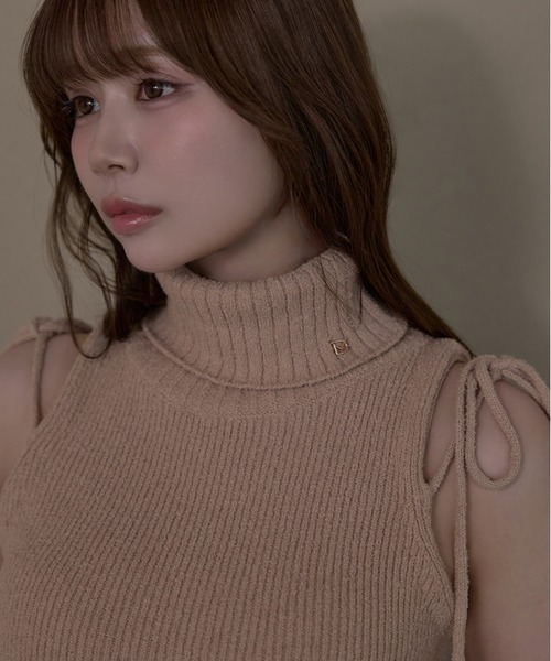 M DOLLY（エムドリー）の「*M DOLLY original* Ruffle manon knit tops / ラッフルマノンニットトップス（ニット/セーター・レディース・ダークグレー/ピンクベージュ・FREE）」の21枚目の写真