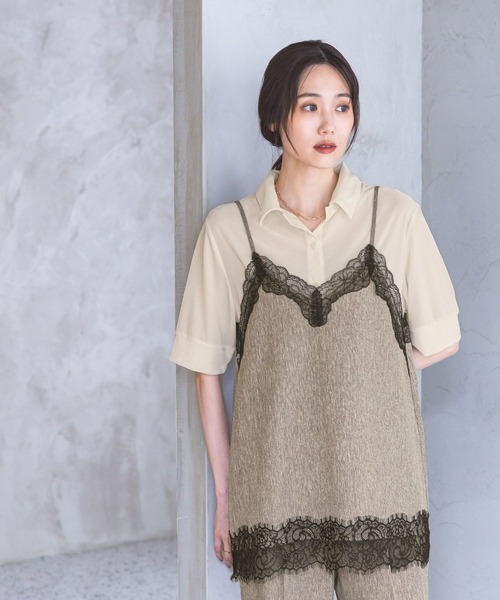 GLOBAL WORK(グローバルワーク)の「※ベロアポロシャツ半袖/910905(ポロシャツ・レディース・ブラウン/ブラック/アイボリー・MEDIUM/LARGE)」の17枚目の写真