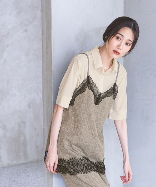 GLOBAL WORK(グローバルワーク)の「※ベロアポロシャツ半袖/910905(ポロシャツ・レディース・ブラウン/ブラック/アイボリー・MEDIUM/LARGE)」の19枚目の写真