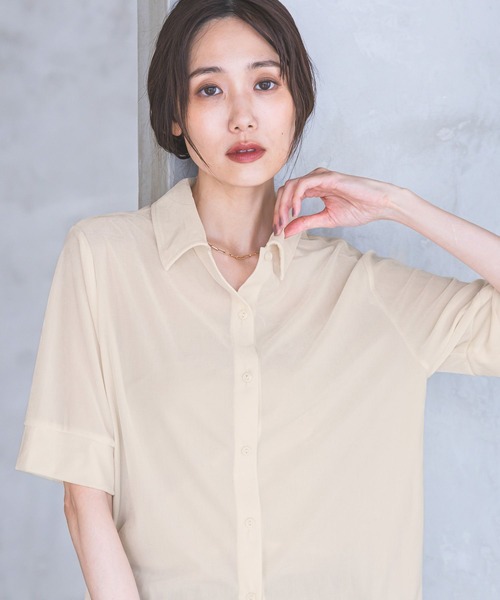 GLOBAL WORK(グローバルワーク)の「※ベロアポロシャツ半袖/910905(ポロシャツ・レディース・ブラウン/ブラック/アイボリー・MEDIUM/LARGE)」の22枚目の写真