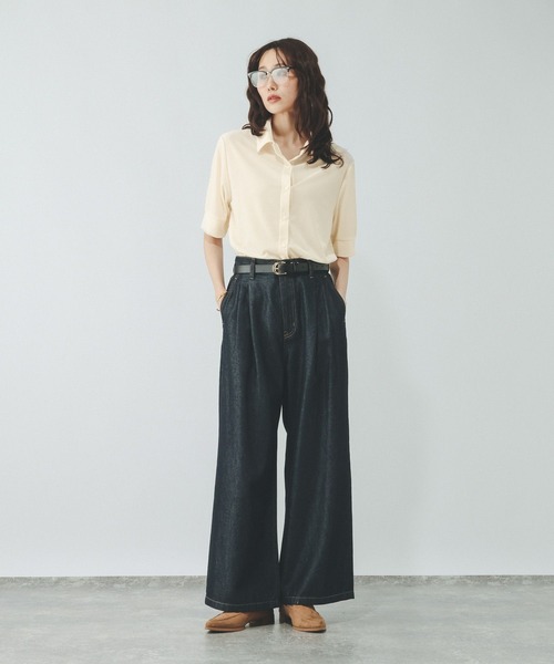 GLOBAL WORK(グローバルワーク)の「※ベロアポロシャツ半袖/910905(ポロシャツ・レディース・ブラウン/ブラック/アイボリー・MEDIUM/LARGE)」の13枚目の写真