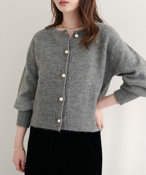 natural couture(ナチュラルクチュール)の「【ZOZO限定】パール釦クルーネックカーデ(カーディガン/ボレロ・レディース・グレー/ネイビー/ピンク系その他/モカ/ライトベージュ・FREE)」の21枚目の写真