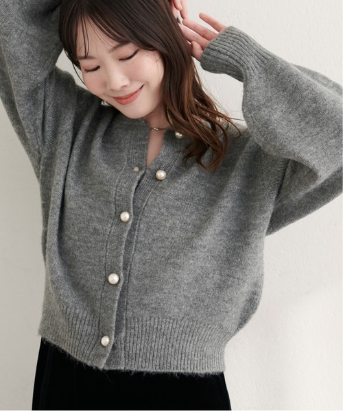 natural couture(ナチュラルクチュール)の「【ZOZO限定】パール釦クルーネックカーデ(カーディガン/ボレロ・レディース・グレー/ネイビー/ピンク系その他/モカ/ライトベージュ・FREE)」の19枚目の写真