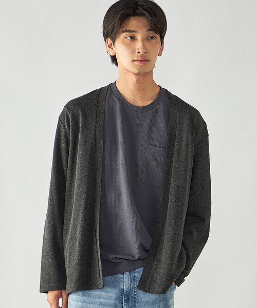COMME CA ISM（コムサイズム）の「ボタンレスカーディガン（カーディガン/ボレロ・メンズ・ブラウン/チャコール/ネイビー・L/M）」の6枚目の写真
