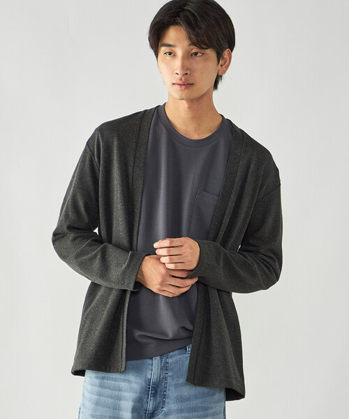 COMME CA ISM（コムサイズム）の「ボタンレスカーディガン（カーディガン/ボレロ・メンズ・ブラウン/チャコール/ネイビー・L/M）」の8枚目の写真