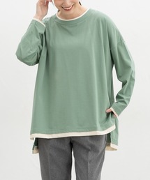 配色チュニックTシャツ